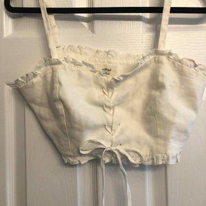 Aritzia Wilfred White Crop Top - Size 4